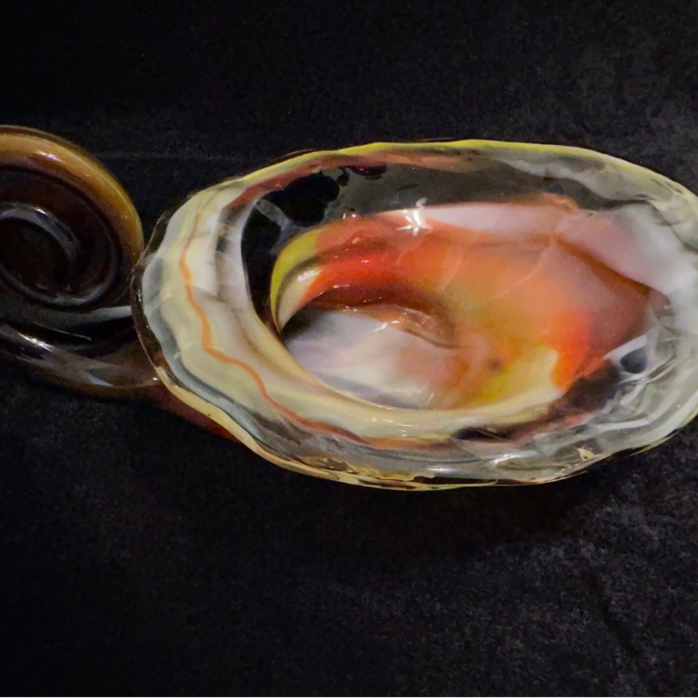 Vintage Sooner Glass Handblown Cornucopia Art Glass